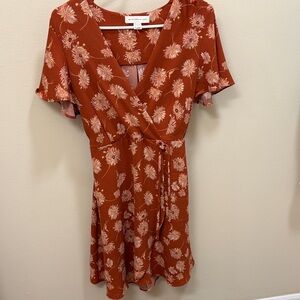 Monteau Terracotta Floral Mini Dress